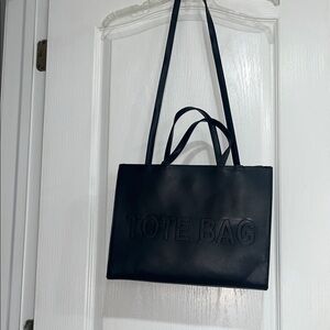Chic Black Embossed Tote Bag
